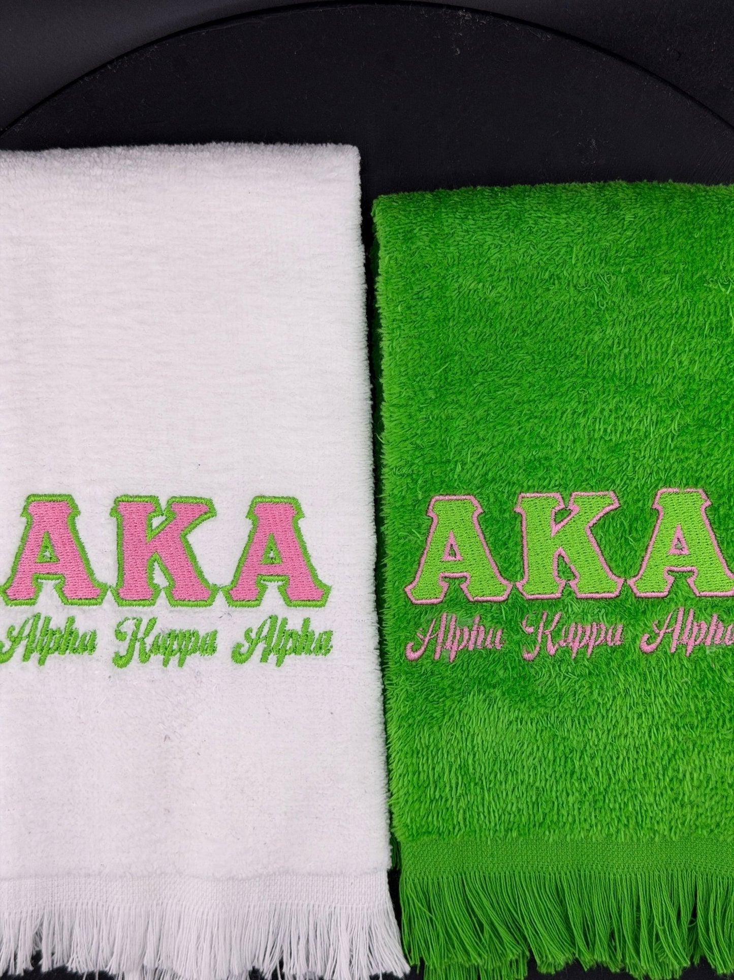 Alpha Kappa Alpha Letters Series Embroidered Towel - West & Remount Custom Apparel