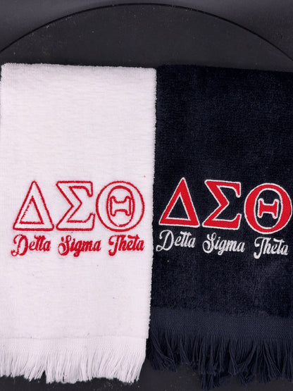 Delta Sigma Theta Letters Series Embroidered Towel - West & Remount Custom Apparel