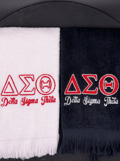 Delta Sigma Theta Letters Series Embroidered Towel - West & Remount Custom Apparel