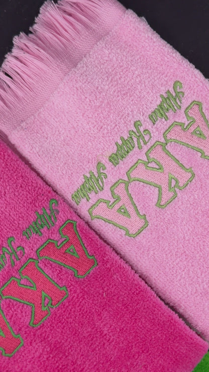 Alpha Kappa Alpha Letters Series Embroidered Towel